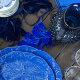 Servilleteros Moño de Terciopelo Azul Rey 36mm. Set de 4