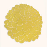 Individual Flor Dalia en Loneta de Algodón Amarillo Pastel. Set de 4