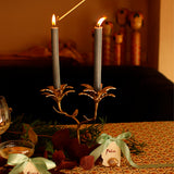 Candelabro de Bronce en Forma de Palmeras para 2 Velas