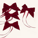 Servilleteros Moño de Terciopelo Rojo 36mm. Set de 4