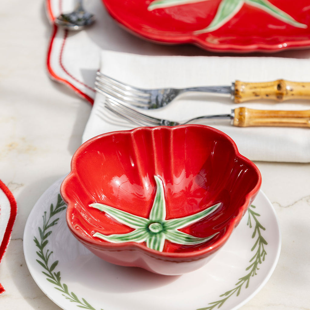Bowl Mediano en forma de Tomate de 16 cm de Bordallo Pinheiro, Set de 4