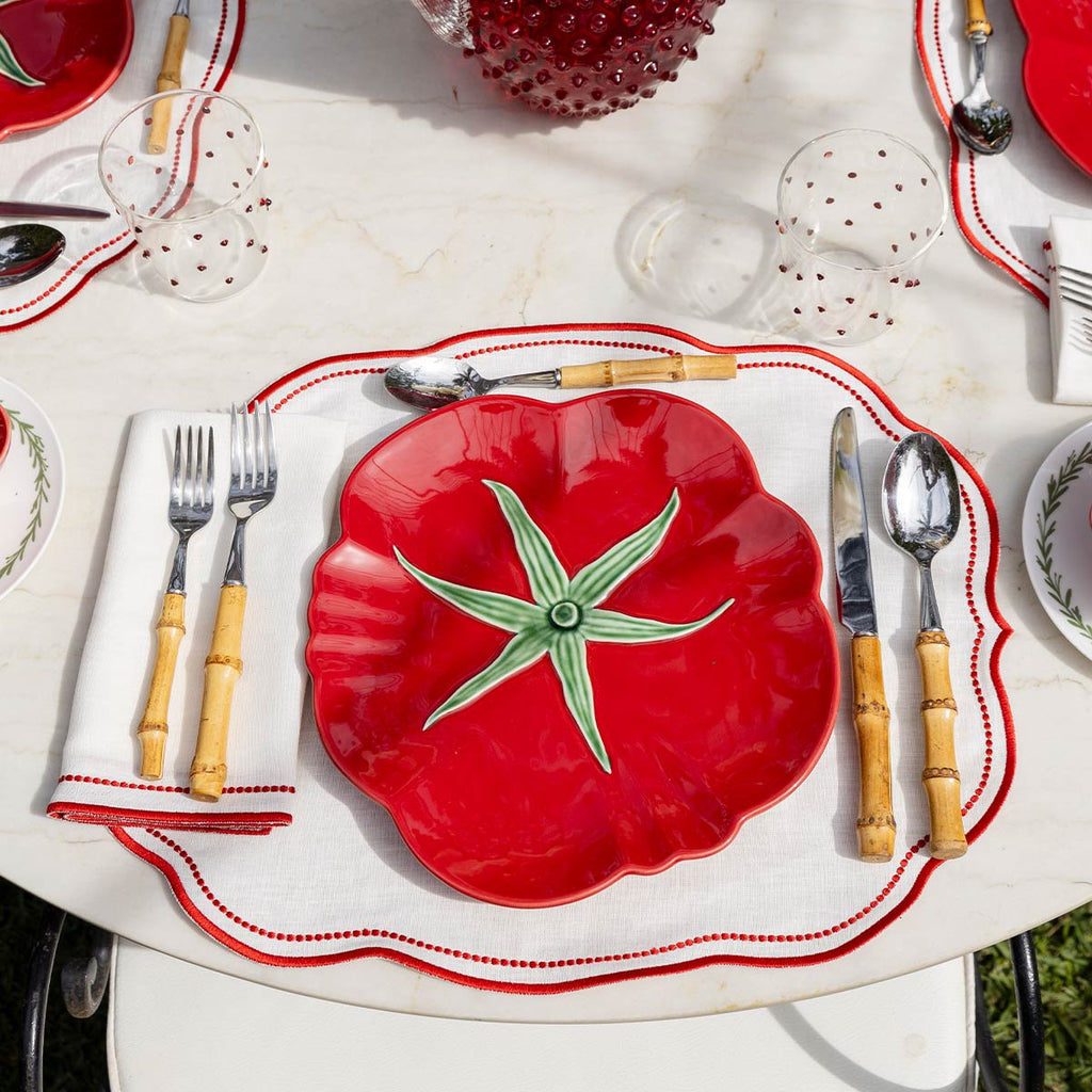 Plato Ensalada Tomate 21 cm. Set de 4