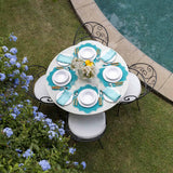 Juego de 4 Servilletas Suzy Aqua con Orilla Bordada.