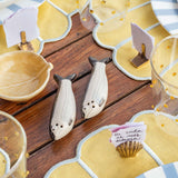 Mini-Bowl Sal o Condimentos en Forma de Repollo Amarillo 8 cm de Cerámica. 1 Pieza