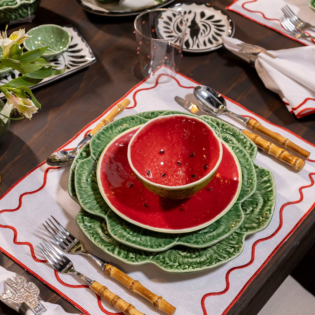 Plato Trinche Repollo Verde. Set de 4