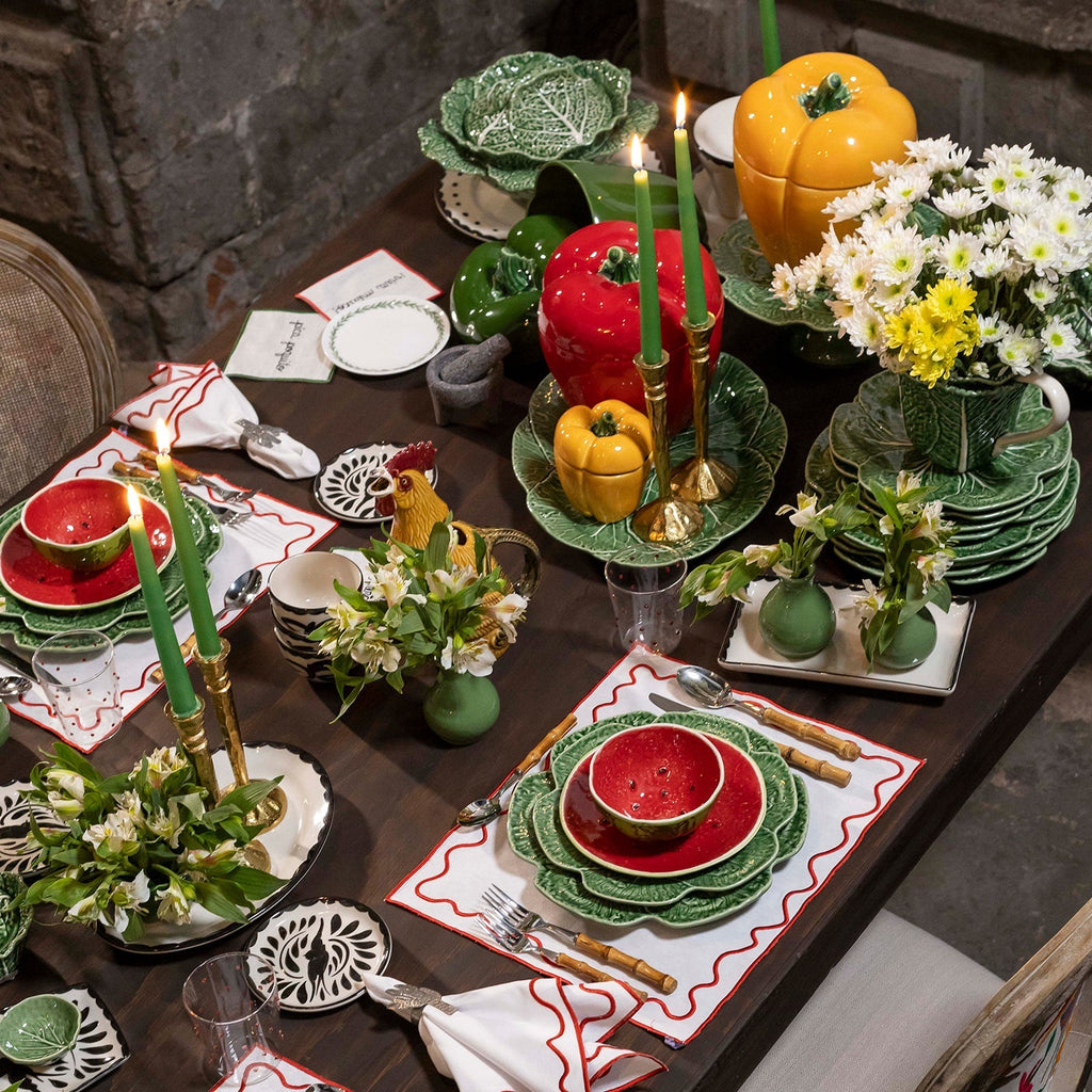 Plato Trinche Repollo Verde. Set de 4