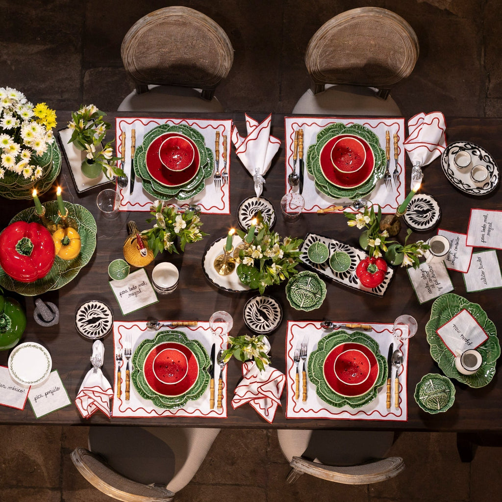 Plato Trinche Repollo Verde. Set de 4