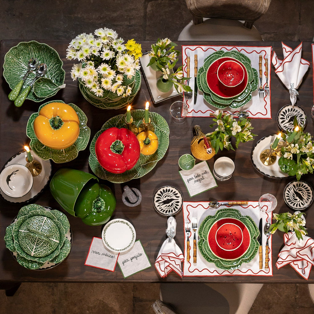Plato Trinche Repollo Verde. Set de 4