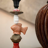 Candelabro de Latón, Vidrio y Cerámica Coral Reef