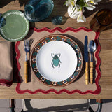 Platos para Pan Verde con Guirnalda Blanca, set de 4