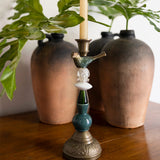 Candelabro de Latón, Vidrio y Cerámica Green Vibes