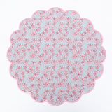 Juego de 4 Manteles Individuales Florales Big Daisy en Rosa y Verde con Doble Orilla Bordada