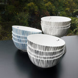 Bowls de Rayas Negras, set de 4