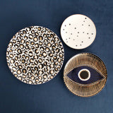 Platos para Pan con Estrellas y Orilla de Oro de 24 Kilates, set de 4