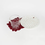 Juego de 4 Servilletas de Coctel Blossom color Rojo en Terciopelo