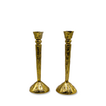 Candelabro martelinado de aluminio dorado estilo vintage, marca Zash
