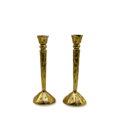 Candelabro Martelinado Vintage en Dorado, set de 2