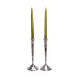 Candelabro Martelinado Vintage en Plateado, set de 2
