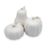 Set de 3 Calabazas de Cerámica Grandes para Decorar la Mesa, en Blanco