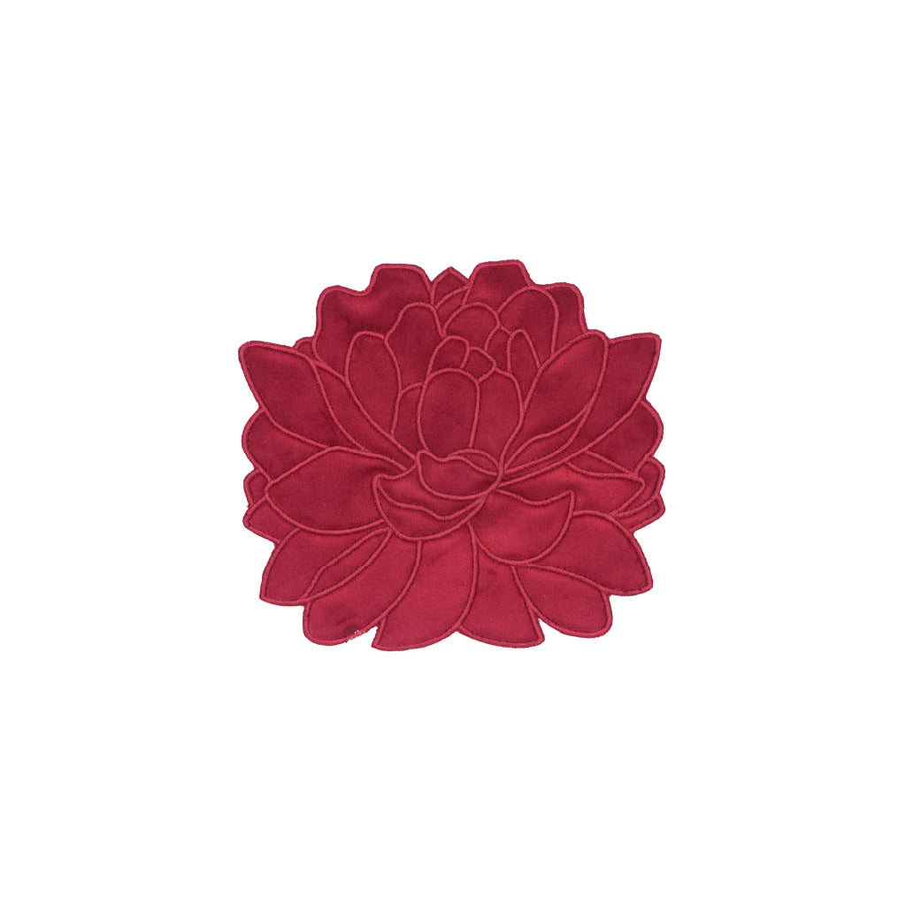Juego de 4 Servilletas de Coctel Blossom color Rojo en Terciopelo