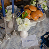 Juego de 4 Servilletas de coctel Bordadas con Palabras y Frases de Hanukka. Set 2