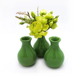 Juego de 3 Floreros de Talavera Verde