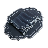 Juego de 4 Manteles Individuales Hannah Midnight Blue con Doble Orilla Bordada