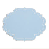 Juego de 4 Manteles Individuales Hannah Azul Plumbago con Doble Orilla Bordada
