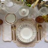 Platos Trinche de Rayas Doradas, set de 4