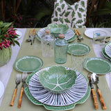 Platos para Pan Verde con Guirnalda Blanca, set de 4