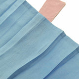 Delantal en Lino Azul con Rosa