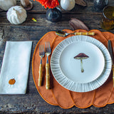 Platos Trinche de Rayas Gris Plata, set de 4