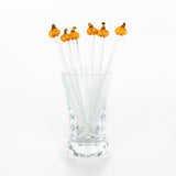 Set de 6 Pinchos Artesanales de Calabaza Naranja