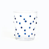 Vasos Pippa Tumbler de Vidrio Transparente con Puntitos color Azul