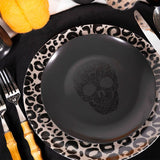 Platos para Ensalada Negro con Calaca, set de 4
