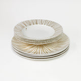 Platos Trinche de Rayas Doradas, set de 4