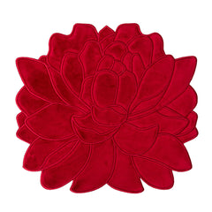 Individuales Blossom Bordado de Flor en Terciopelo Rojo. Set de 4