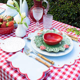 Mantel de Mesa de Cuadros Rojo y Blanco de 2 x 3 m.