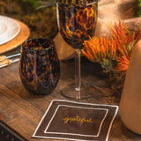 Cocteleras Bordadas con Palabras y Frases de Thanksgiving, set de 4. Set 1
