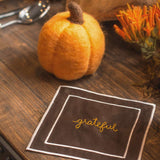 Cocteleras Bordadas con Palabras y Frases de Thanksgiving, set de 4. Set 1