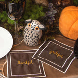 Cocteleras Bordadas con Palabras y Frases de Thanksgiving, set de 4. Set 1
