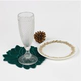 Juego de 4 Servilletas de Coctel Blossom color Verde en Terciopelo