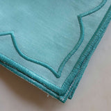 Juego de 4 Servilletas Suzy Aqua con Orilla Bordada.