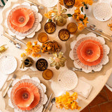 Platos Trinche de Rayas Doradas, set de 4